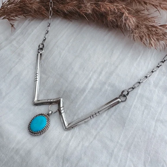 ❣️SALE❣️Vintage turquoise W necklace - Picture 1 of 6